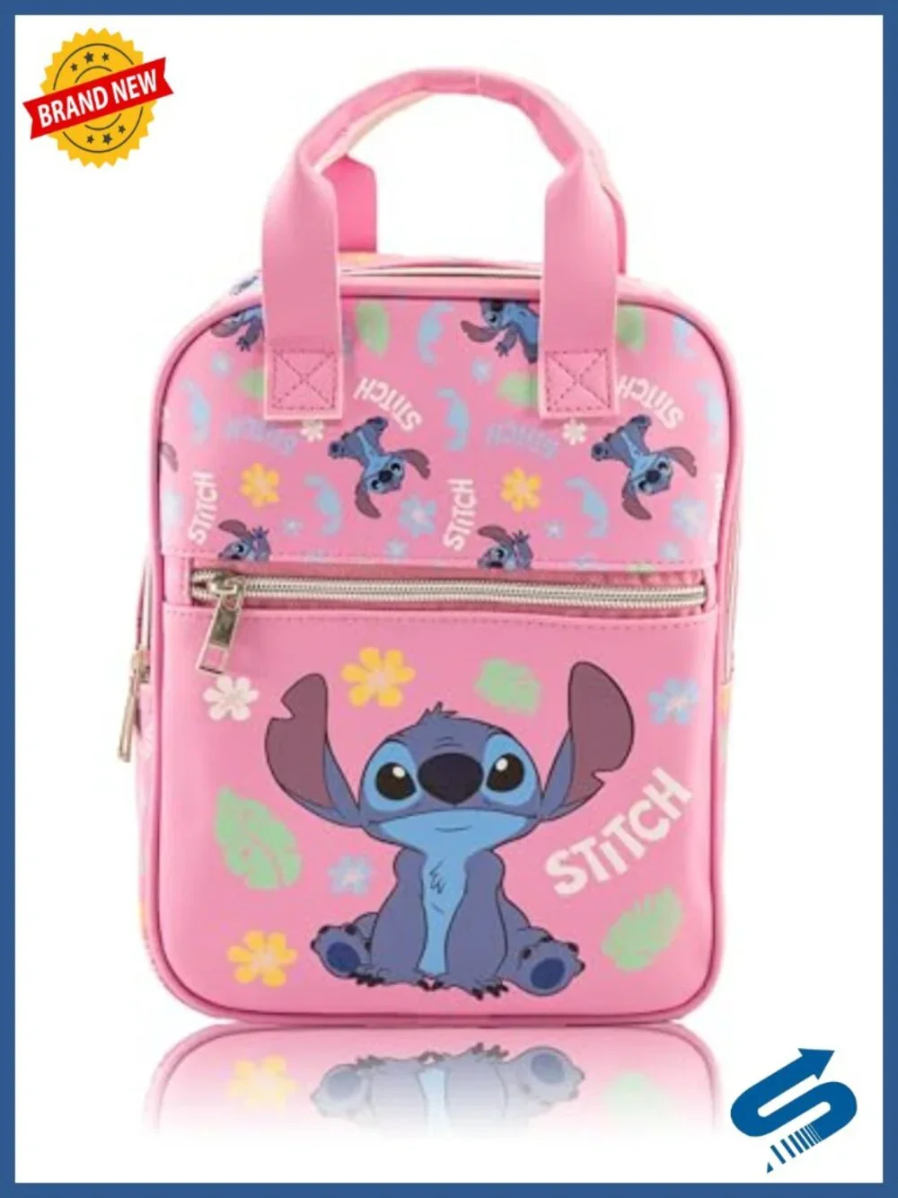 Disney Stitch Mini Backpack Purse, PU Leather, Toddler Travel Bag, 10